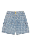 ICECREAM Repeat Print Denim Cargo Shorts