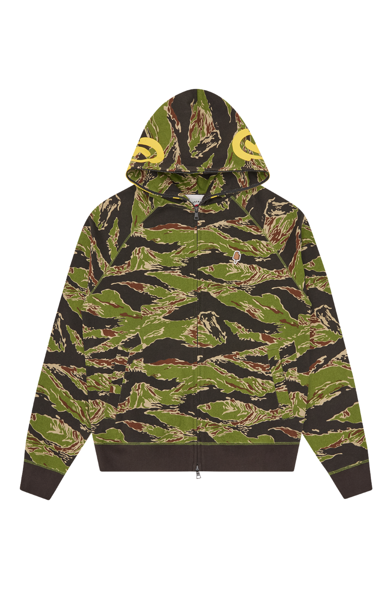 ICECREAM Smiley Tiger Stripe Full Zip-Through Hood