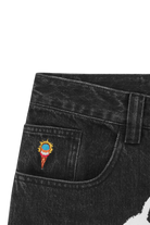 ICECREAM Spray Paint Running Dog Double Scoop Denim Pants