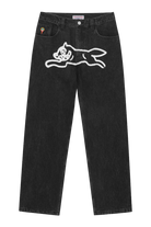 ICECREAM Spray Paint Running Dog Double Scoop Denim Pants