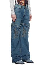 Y/Project Evergreen Maxi Cowboy Cuff Jeans Blue