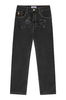 Icecream Applique Running Dog Double Scoop Denim Pants