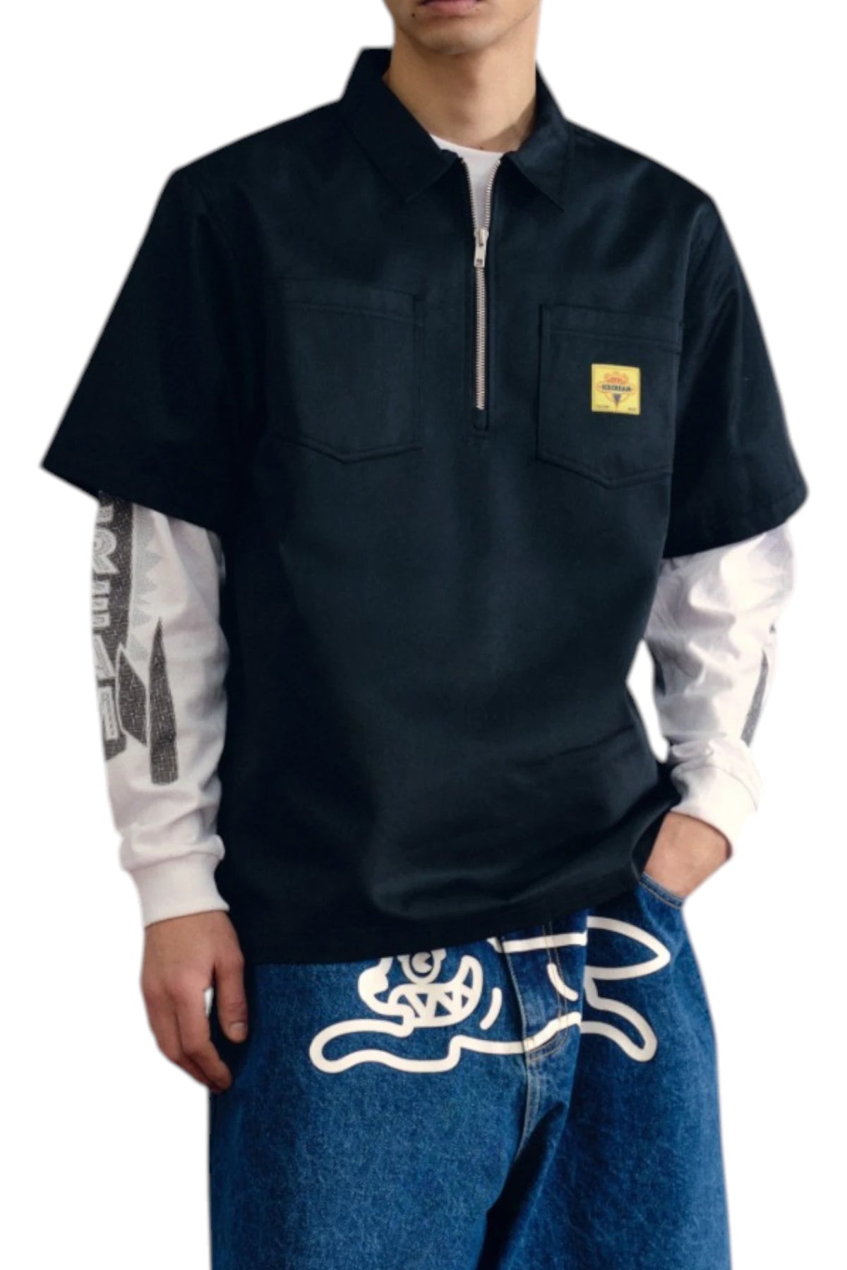 Icecream Waitress Quarter Zip Work Shirt
