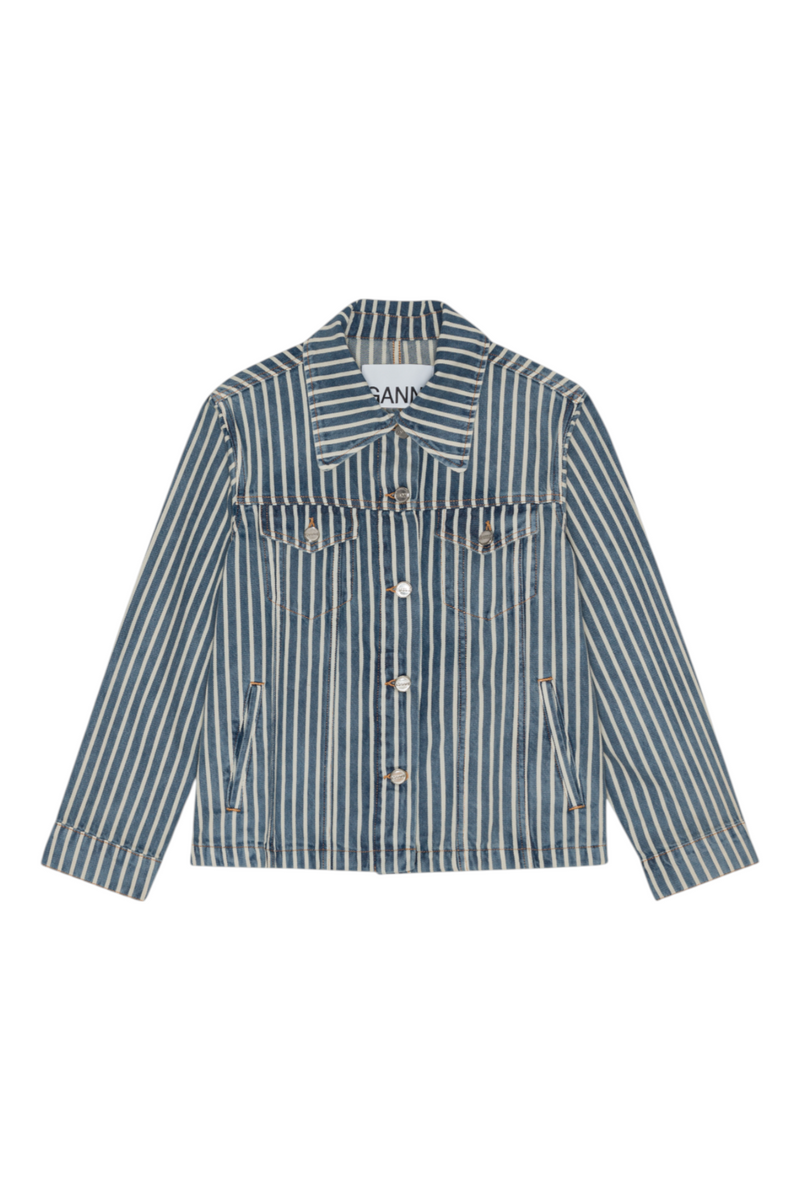 Ganni Light Stripe Denim Jacket