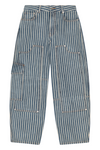 Ganni Light Stripe Denim Carpenter Jeans