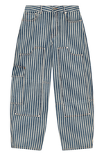 Ganni Light Stripe Denim Carpenter Jeans