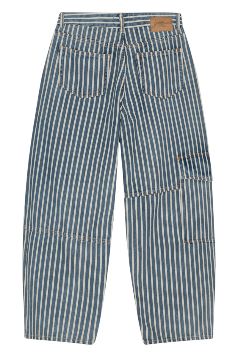 Ganni Light Stripe Denim Carpenter Jeans