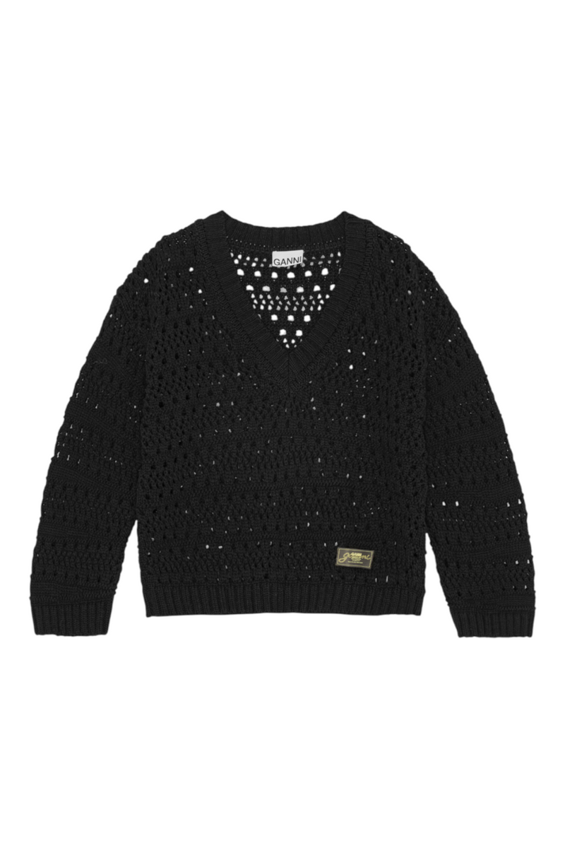Ganni Cotton Mix V-Neck