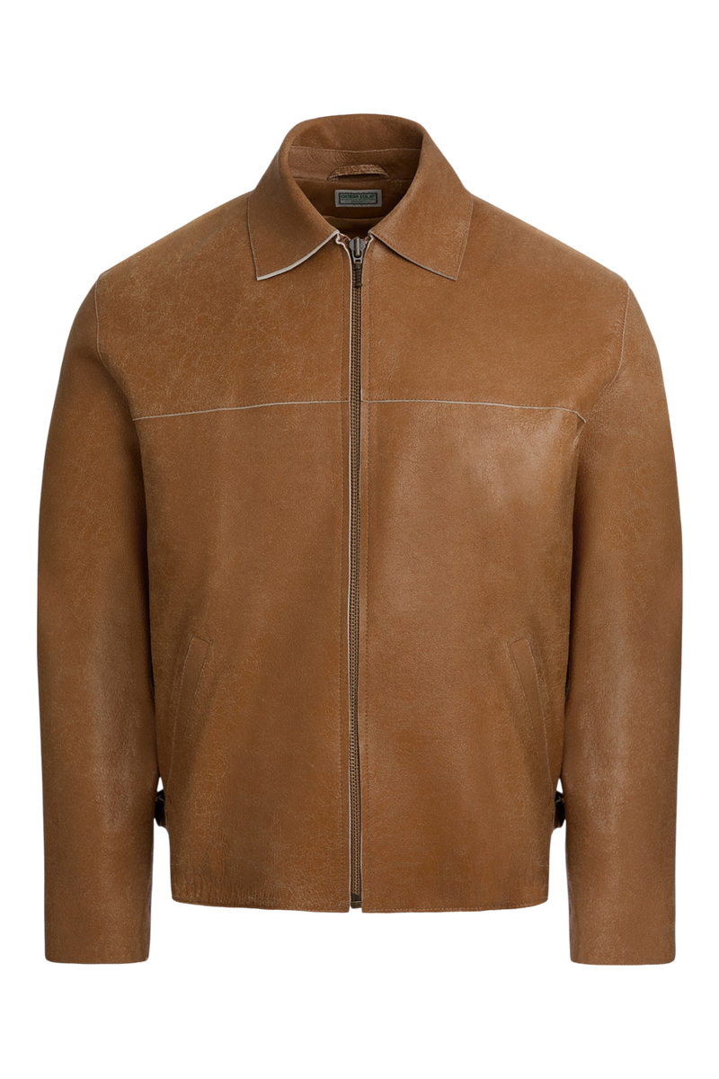 Guess USA Crackled Leather Jacket
