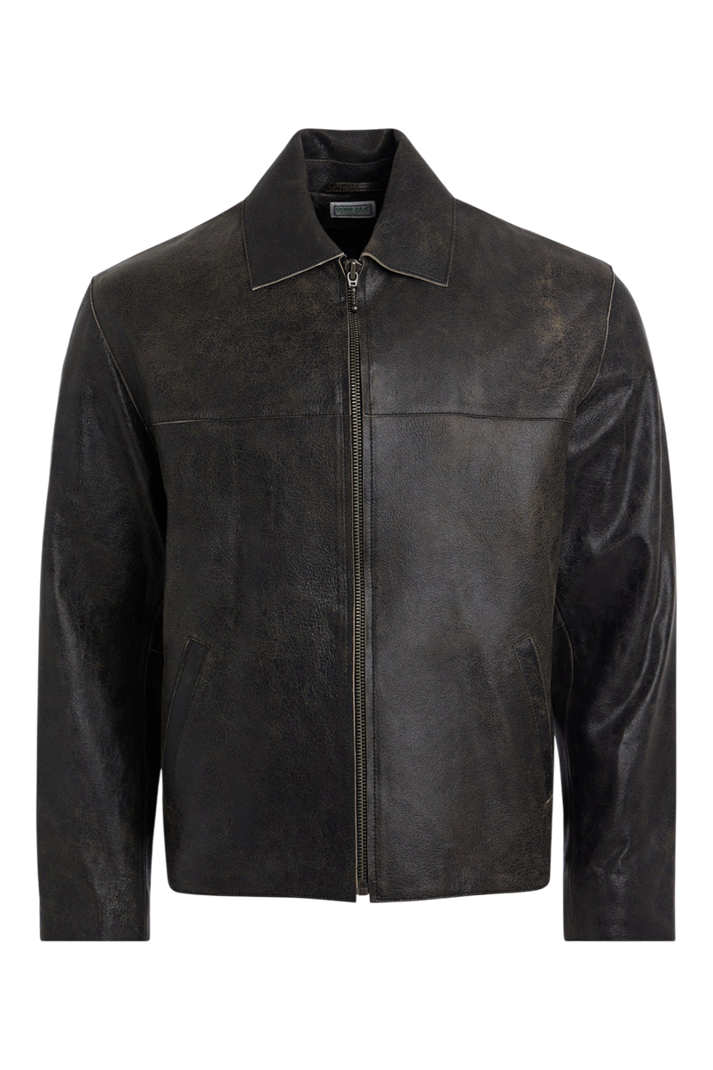 Guess USA Crackled Leather Jacket