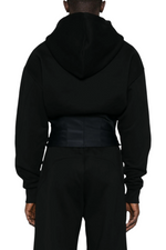 Mugler Black Corseted Hoodie