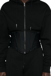 Mugler Black Corseted Hoodie