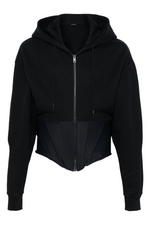 Mugler Black Corseted Hoodie