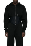 Mugler Black Corseted Hoodie