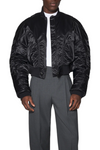 Mugler Black Satiny Bomber Jacket