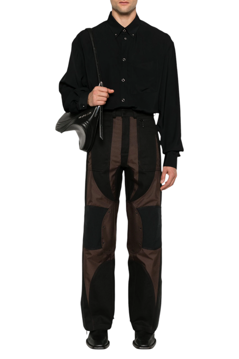 Mugler Black Technical Fabric Cargo Pants