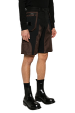 Mugler Black Technical Fabric Cargo Shorts