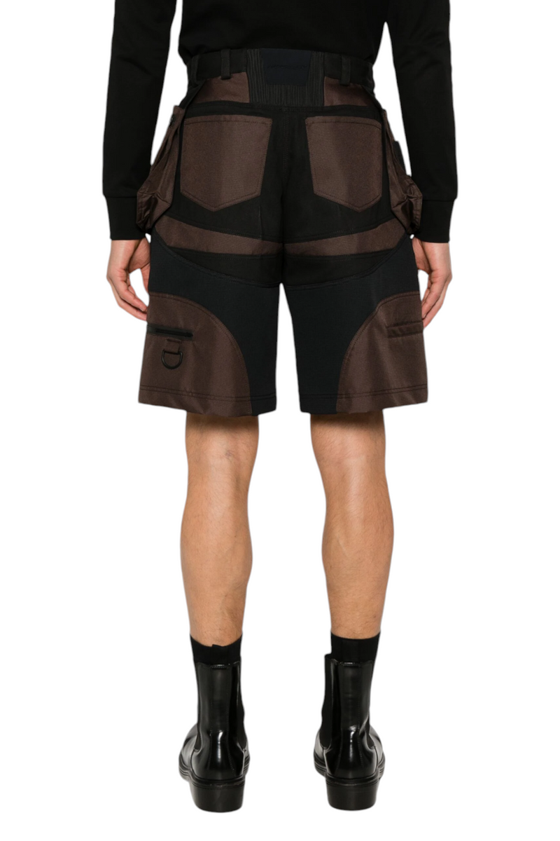 Mugler Black Technical Fabric Cargo Shorts