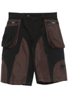 Mugler Black Technical Fabric Cargo Shorts