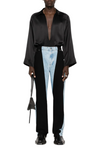 Mugler Blue Bi-Color Straight Leg Jeans