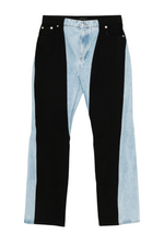 Mugler Blue Bi-Color Straight Leg Jeans