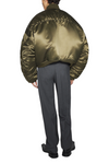 Mugler Military Green Satiny Bomber Jacket