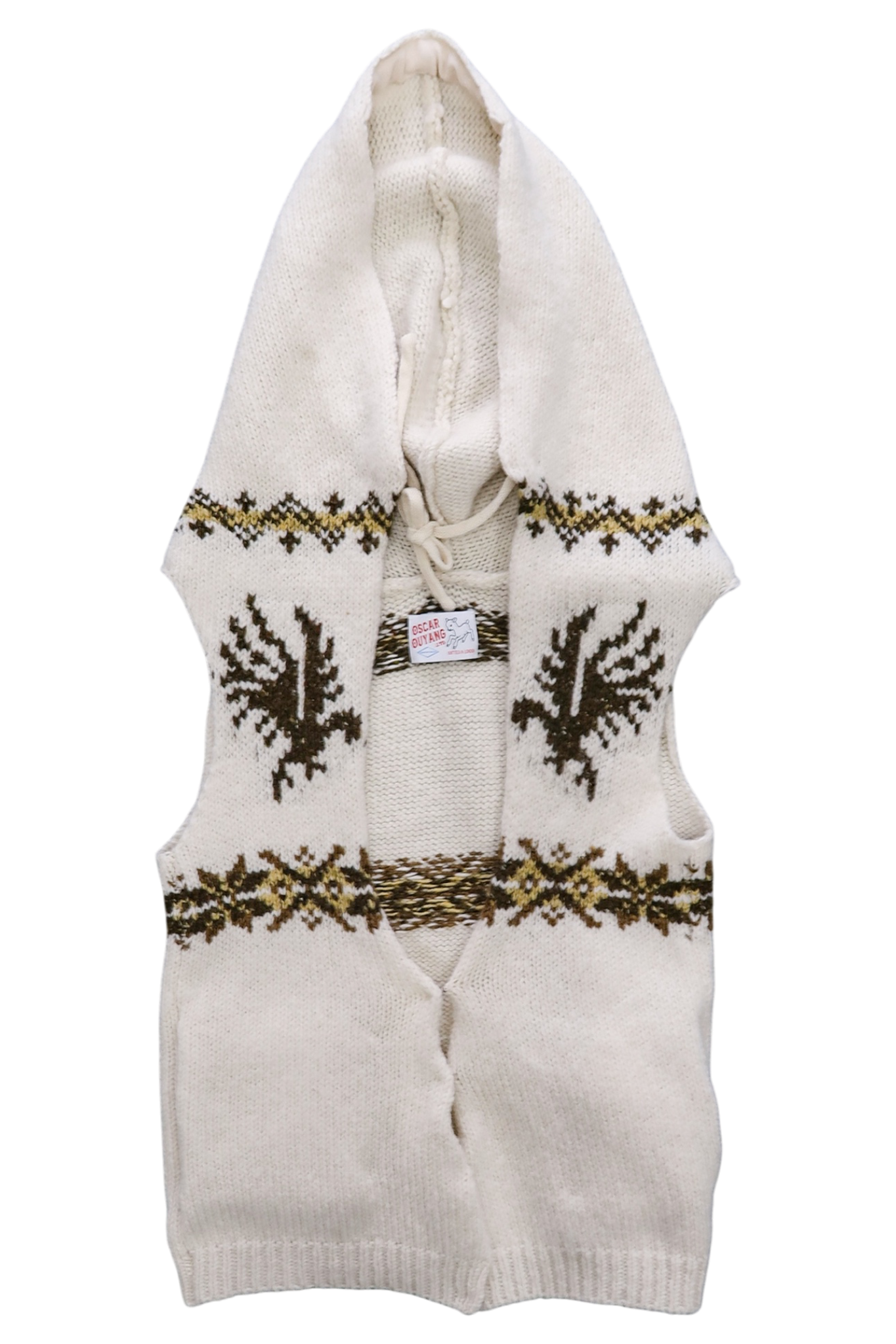 Oscar Ouyang Eagle Fair Isle Hooded Gilet