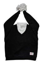 Oscar Ouyang Upcycled Shirt With Wool Jumper Bow Tie Strap Bag