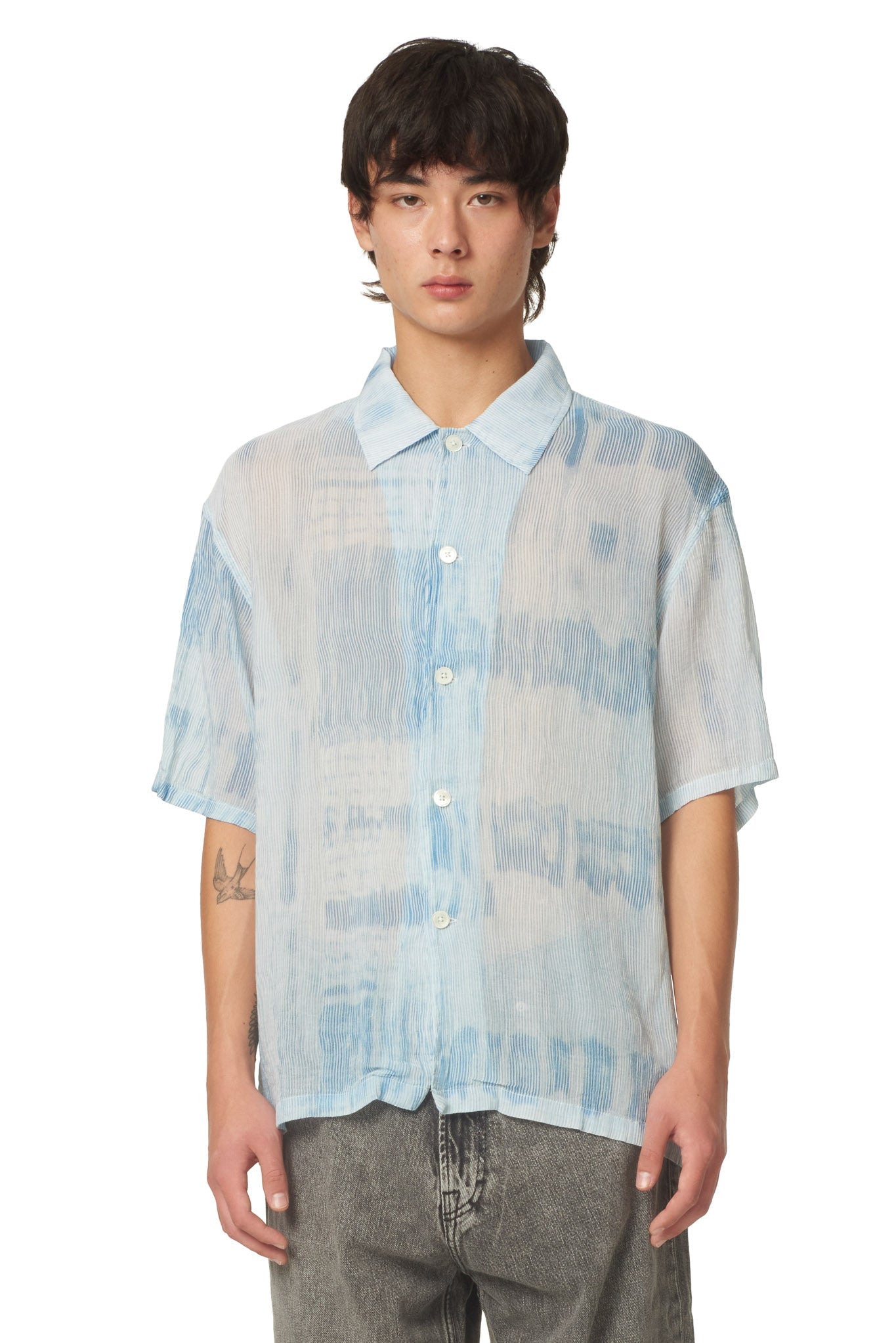 23SS OUR LEGACY BLUE BRUSH BOX SHIRT