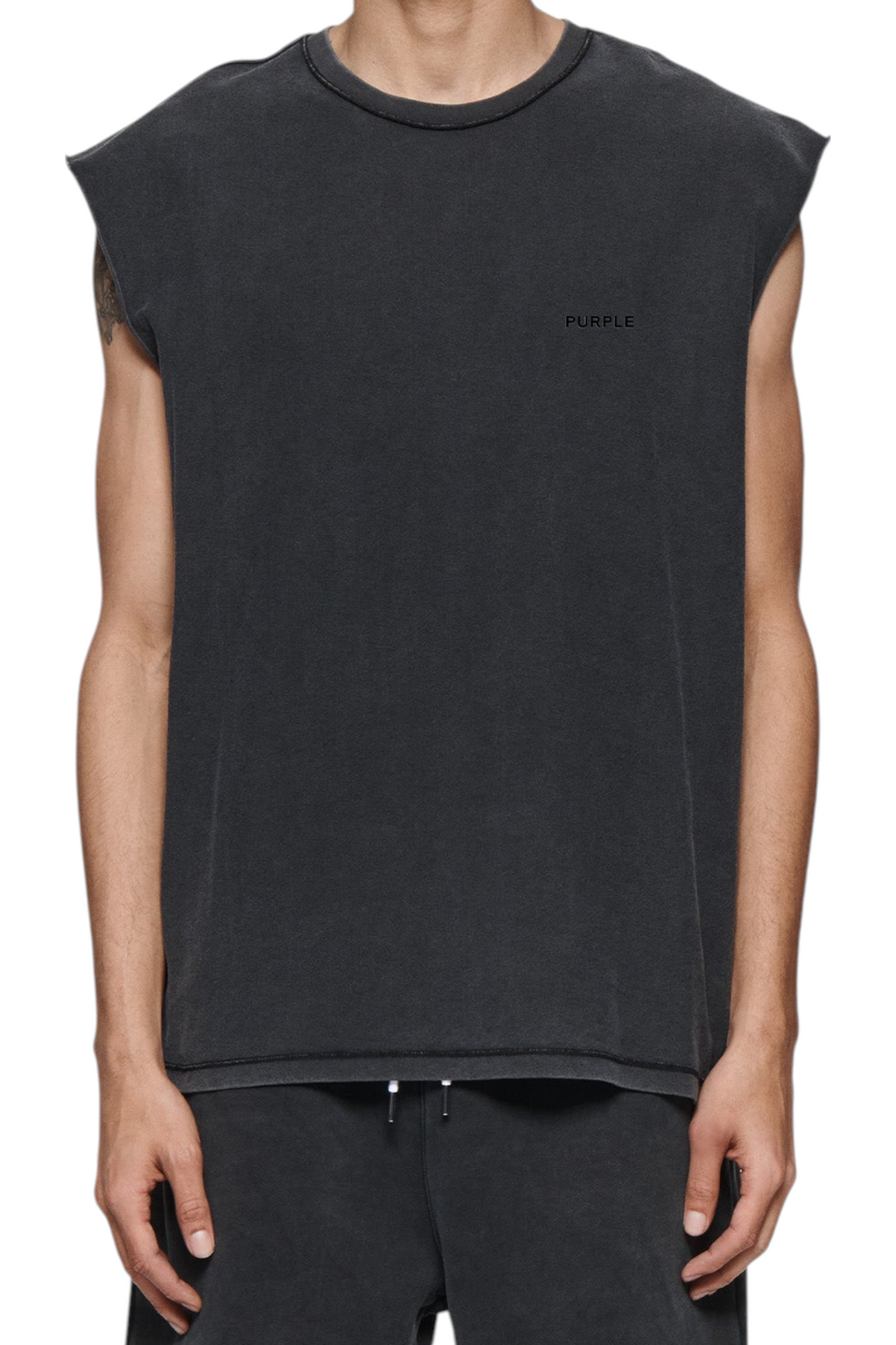 Purple Brand Textured Jersey Sleeveless