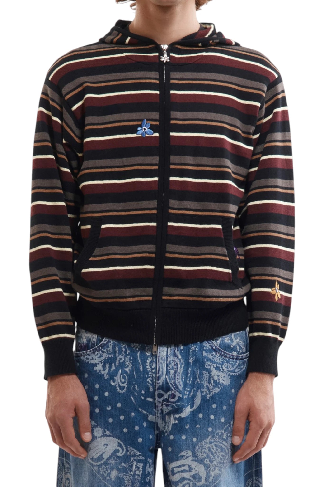 P.A.M. Names Go By Hooded Zip Thru Knit