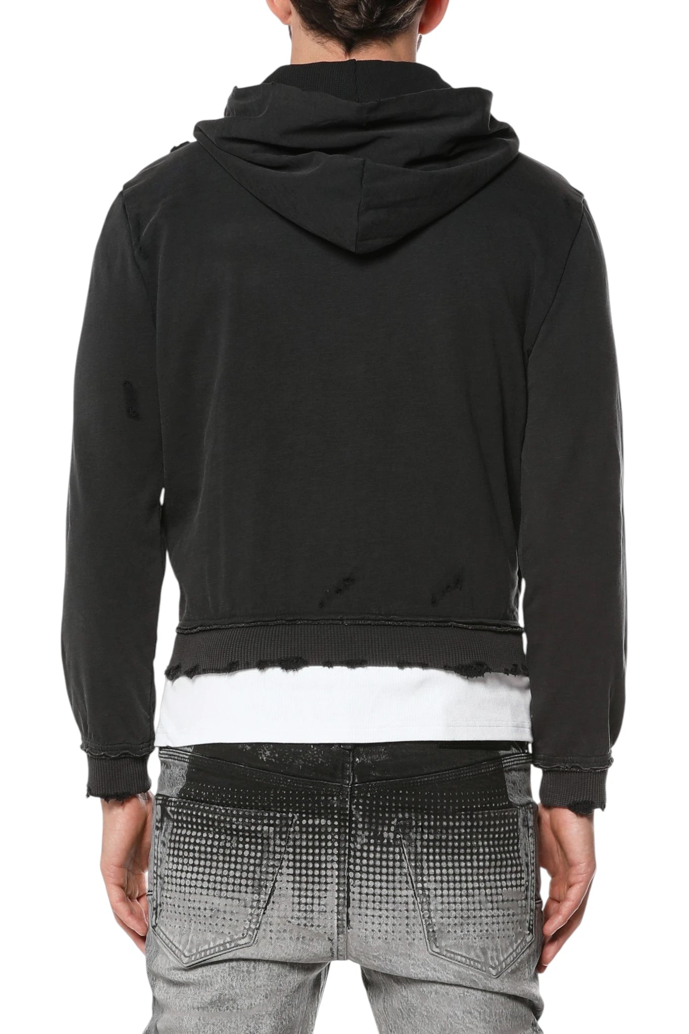 Purple Brand Mwt Slub Shrunken Fz Hoodie
