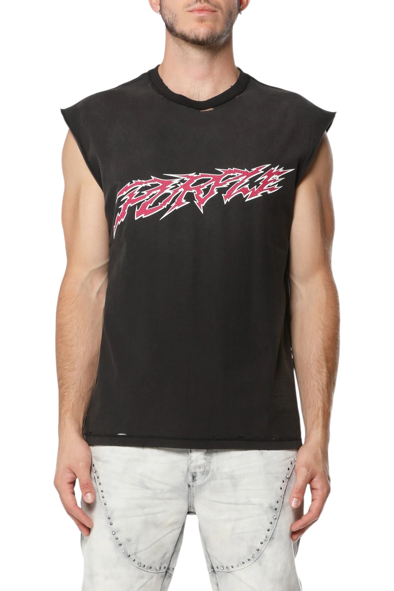 Purple Brand Textured Sleeveless Tee