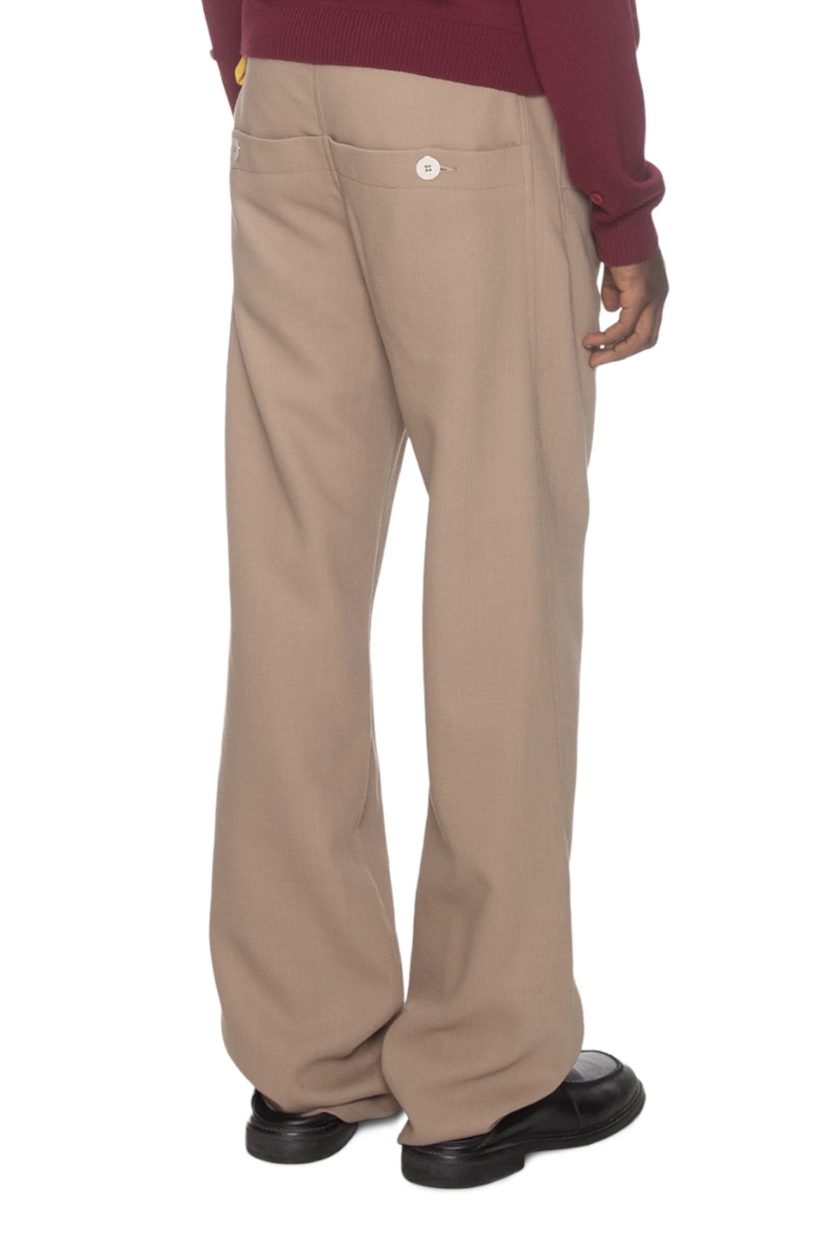 Spencer Badu Brown Button Wool Trouser