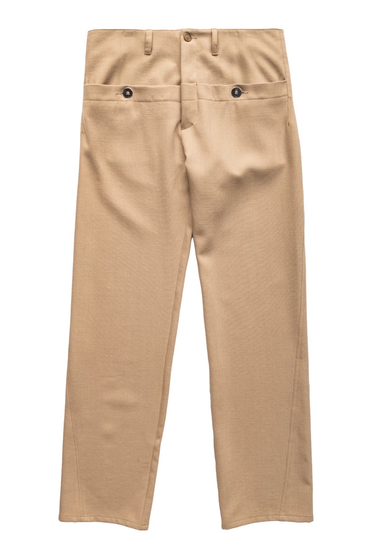 Spencer Badu Brown Button Wool Trouser