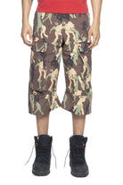 Spencer Badu Camo Slashed Shorts