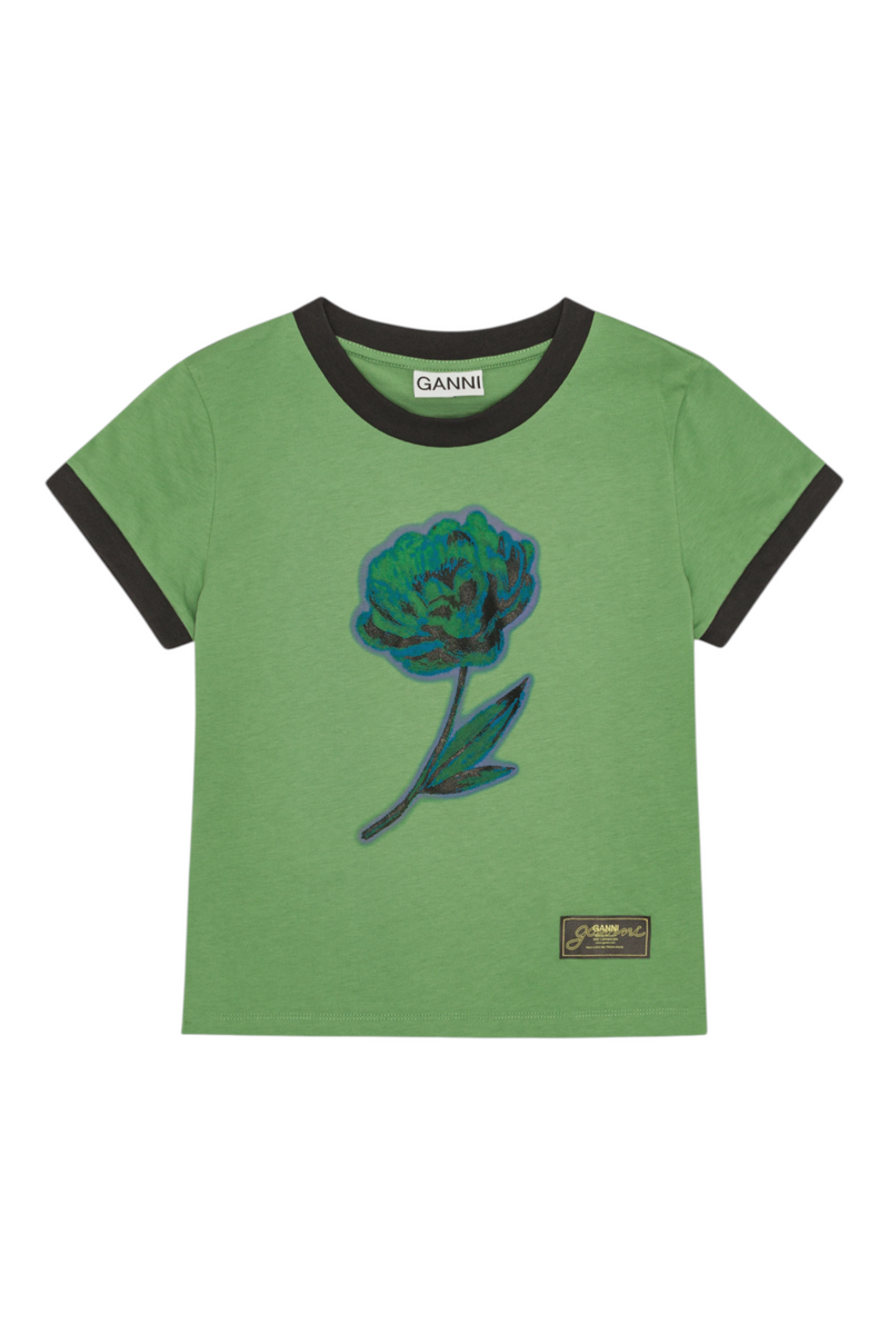 Ganni Basic Cotton Jersey Peony Baby Fit T-Shirt