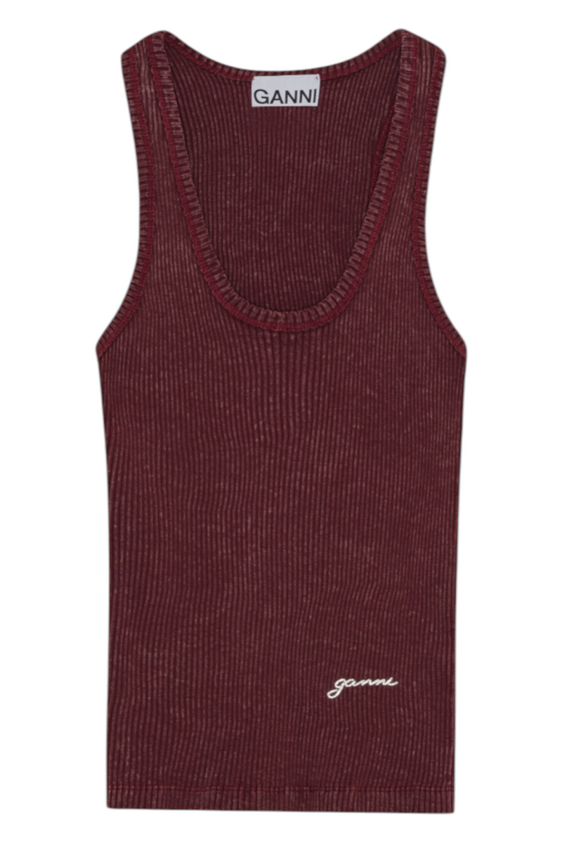 Ganni Heavy Rib Jersey Tank Top