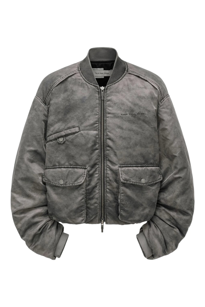 Feng Chen Wang Spray Painted Nylon Bomber Jacket