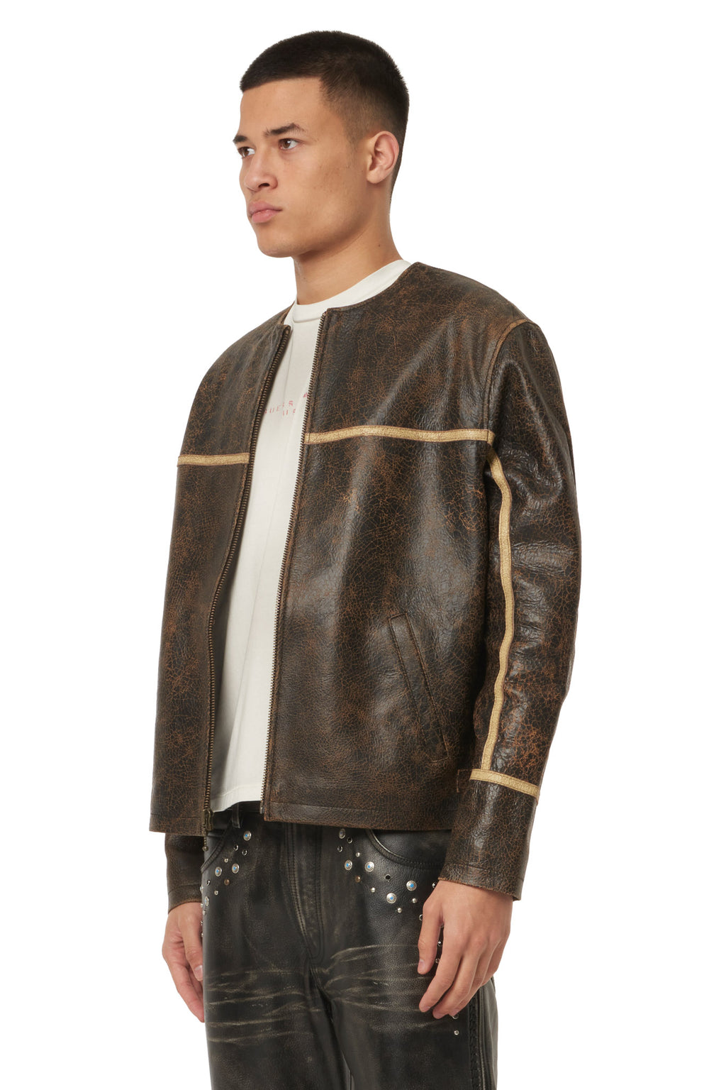 GUESS USA Crackle Leather Jacket