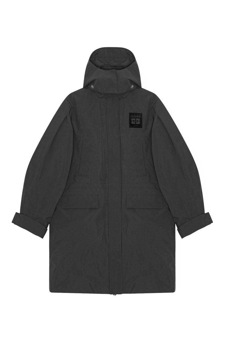 Ganni Ripstop Tri-Layer Parka Coat