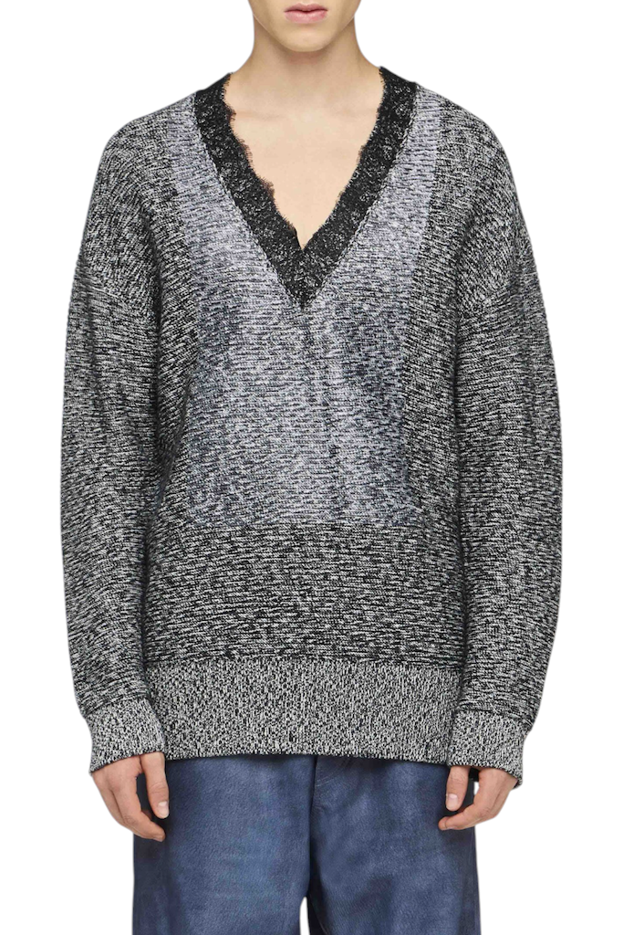 JW Anderson Lace Trim V Neck Jumper