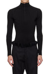 Mugler Hook-and-Eye Ribbed Top